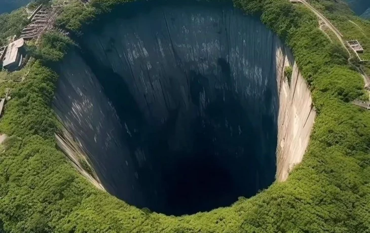 Самая большая и глубокая воронка в мире &mdash; Сяожай Тянькэн, расположенная в Фэнцзе, Китай