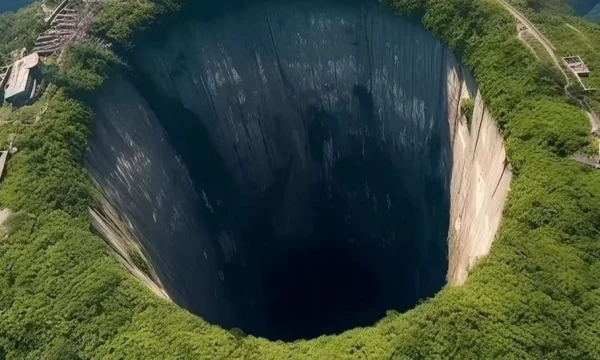 Самая большая и глубокая воронка в мире &mdash; Сяожай Тянькэн, расположенная в Фэнцзе, Китай