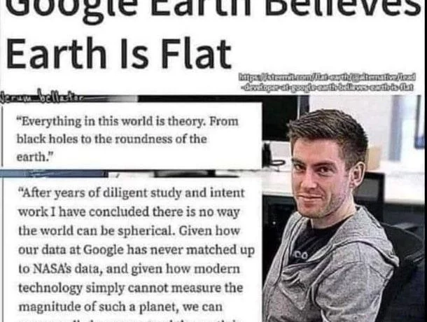 Ведущий разработчик в Google Планета Земля уверен что Земля плоская